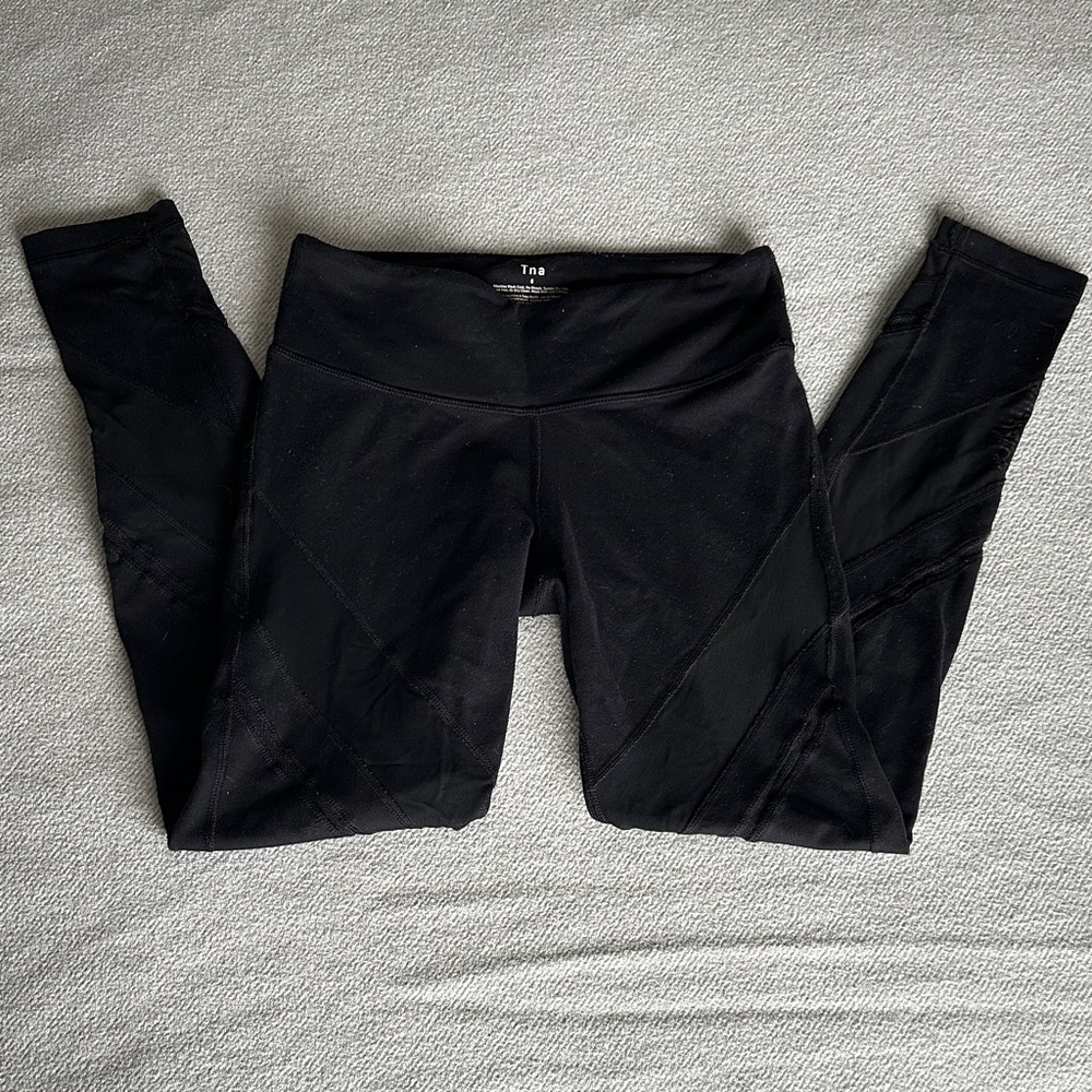 TNA Black Leggings with Mesh Cutouts